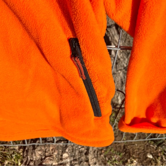 Cabela's Blaze Orange Jacket Large Men’s Ultra Soft Fleece Lightweight Hunting - Picture 4 of 8